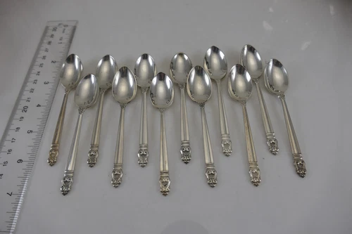 Fine Set Sterling Royal Danish Demi Spoons   International No monos