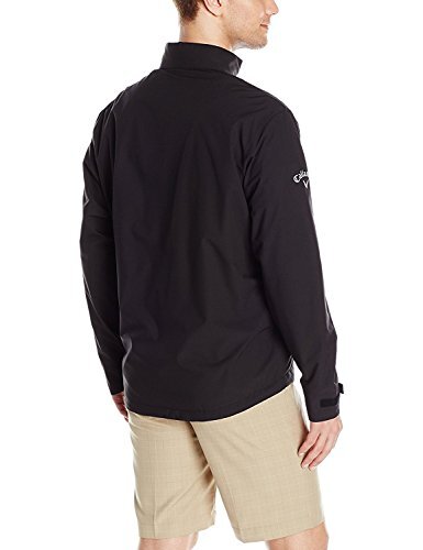 Men’s Long Sleeve Full-Zip Wind Jacket, Wind and Water Resistant Large Black - Picture 3 of 3