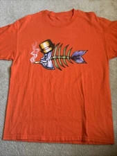 FISHBONE Band Smoking Fish Funny Shirt Orange Uniex S-5XL EM0698