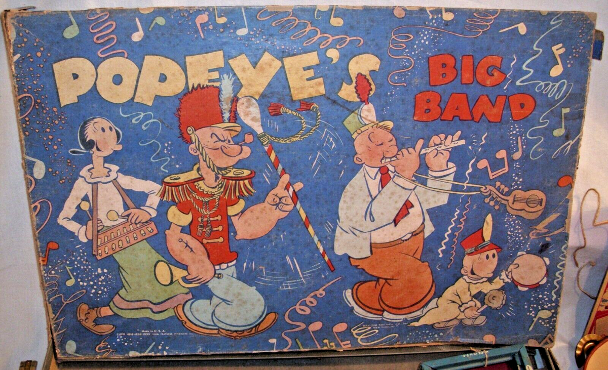 POPEYE BIG BAND INSTRUMENT MUSICAL TOY PLAY SET 1933 BOXED | eBay