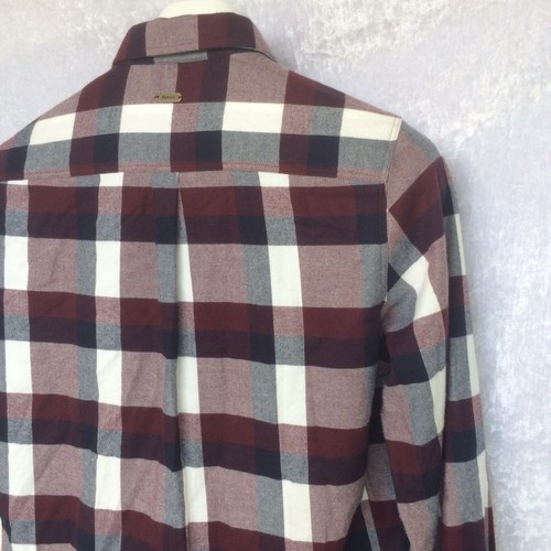 Barbour Dovedale Shirt Button Front Maroon Blue Plaid Regular Fit Womens New - Picture 8 of 12