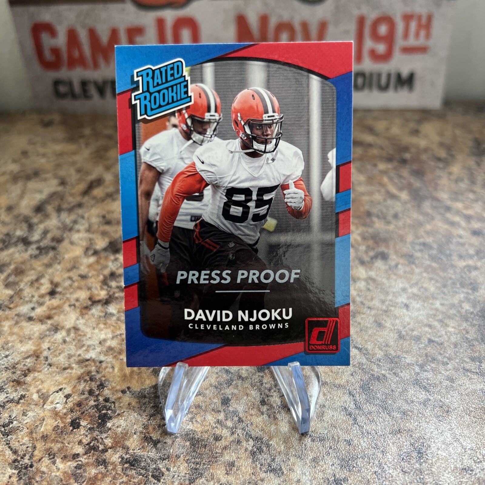David Njoku 2017 Donruss Press Proof Red RC football card Browns 314