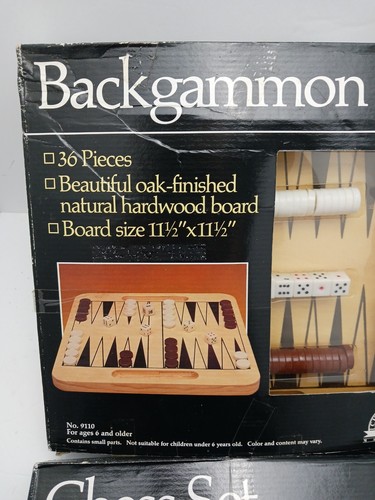 Challenge Master Backgammon & Chess Game Open Box Oak Finished Hardwood Board - Picture 5 of 8
