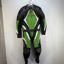 RK Sports 2-teilige Lederkombi in Kawasaki grün/schwarz UK Gr. 44 Race Leather