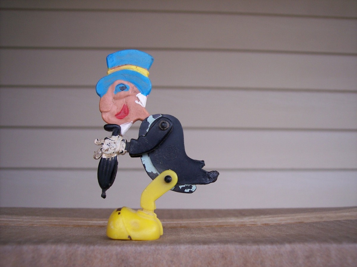 Vintage Disney Marx 1940's JIminy Cricket Figure Jointed 3 1/2