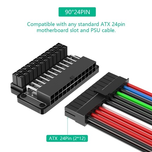 Adaptateur Secteur 24P avec Boîtier Plastique Adaptateur Secteur 90 Degrés pour Ordinateur - Photo 7/8