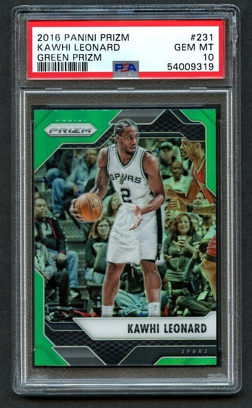 2016 Panini Prizm Green Prizm KAWHI LEONARD #231 PSA 10 GEM MT L. A. Clippers