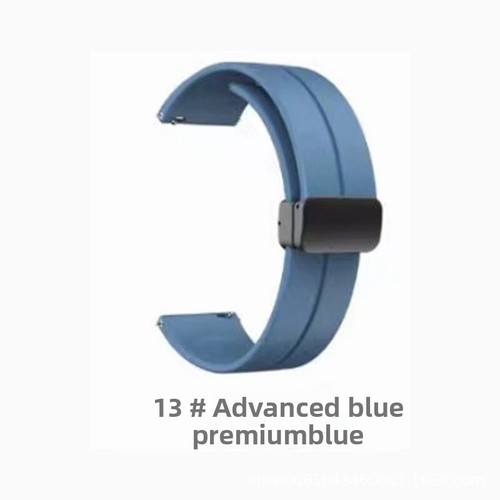 Premium Magnetic Silicone Folding Buckle Watch Strap Band 18 20 22mm Waterproof - Picture 16 of 27