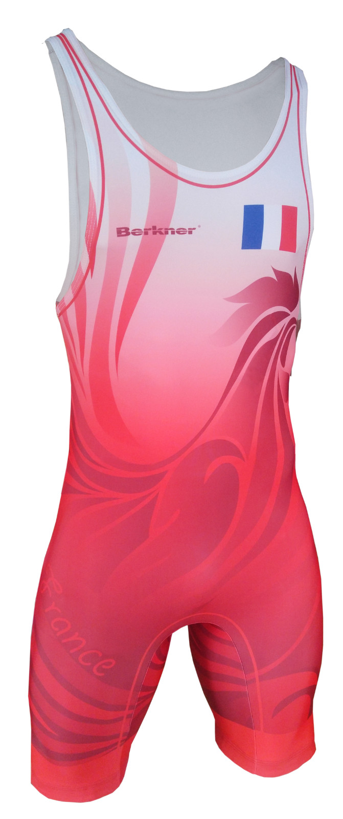 Herren FRANKREICH Wrestling Singlet Berkner UWW Representative Ringertrikot