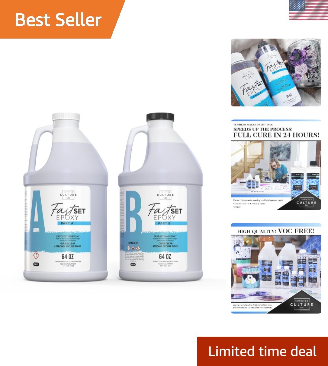 Fast Set Epoxy Resin, 1 Gallon Kit, Quick Art Supplies for Coating, Casting, ...