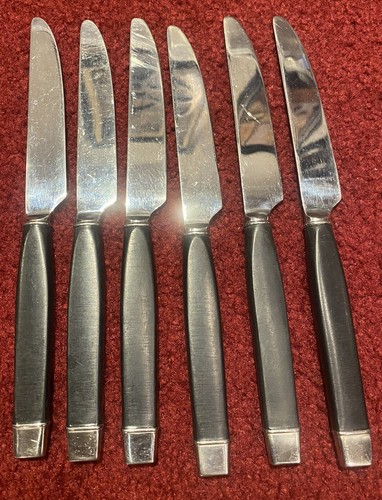 Reed & Barton Villa 18/10 Stainless Black Handle Flatware 18 Pc Set - Picture 2 of 9