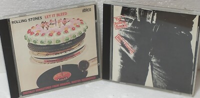Pair ROLLING STONES CDs BLEED/STICKYused NOT TESTED Discs Look clean/playable VG