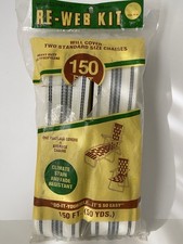 WELLINGTON RE-WEB KIT 150 Feet White Black Gray Stripes Lawn Chair Webbing