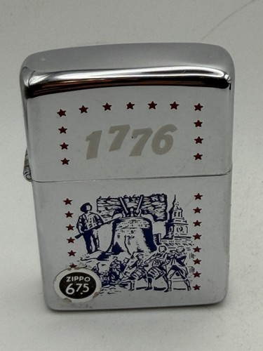 Vintage 1975 1776 Bicentennial High Polish Chrome Zippo Lighter New In Box B30 - Picture 2 of 6