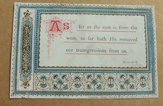 ORIGINAL VICTORIAN RELIGIOUS CARD FROM A SERIES OF PSALMS NO 3 SCOTLAND