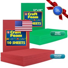Hygloss 79834 Craft Foam 10 Sheets Each Red and Green 12" x 18"