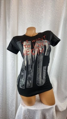 Melis Damen T-Shirt Größe S Schwarz Baumwolle Elastisch Neu Mit Etikett 260044 - Bild 1 von 4