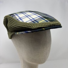 Glenway Wool Cap Hat Made in Scotland Tartan Plaid Pure New Wool One Size NOS