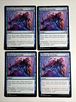 4x Mtg Kamigawa Neon Dynasty Thirst For Knowledge NM/M Magic The Gathering