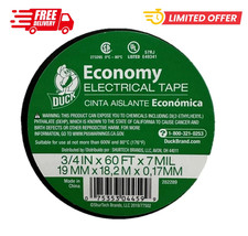 Brand Economy Electrical Tape, 3/4-Inch by 60 Feet, Single Roll, Black 282289 