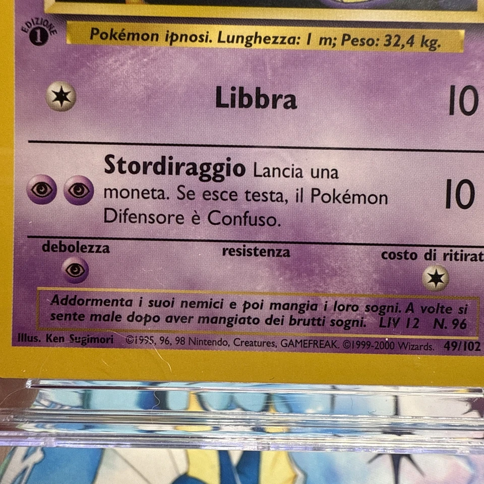 Pokemon Card - Drowzee 1st Edition Italian Base Set 49/102 Common CGC 10 - Image 4 of 4