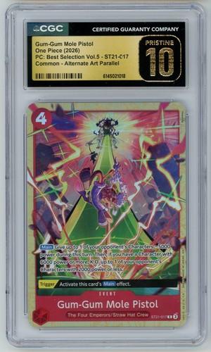 2026 One Piece PC: Vol. 5 Gum-Gum Mole Pistol ST21-017 CGC Pristine 10