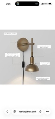 Nathan James Tamlin Wall Light Modern Industrial Sconce Item 15001 Open Box 