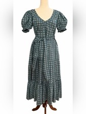 The Great Teal Floral V-Neck Tiered Maxi Dress