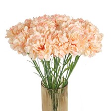 Champagne Carnations Artificial Flowers 15PCS 21.25in Carnations Silk Flowers...