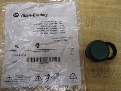Allen Bradley 800FP-F3 Green Flush Button 800FPF3