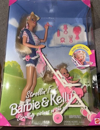 Strollin' Fun Barbie & Kelly Playset 1995 Vintage Mattel #13742 accessories NRFB