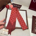 Gucci GG Printed Lightweight Double-Sided Red Silk Ribbon 2 x 47 in — photo 2