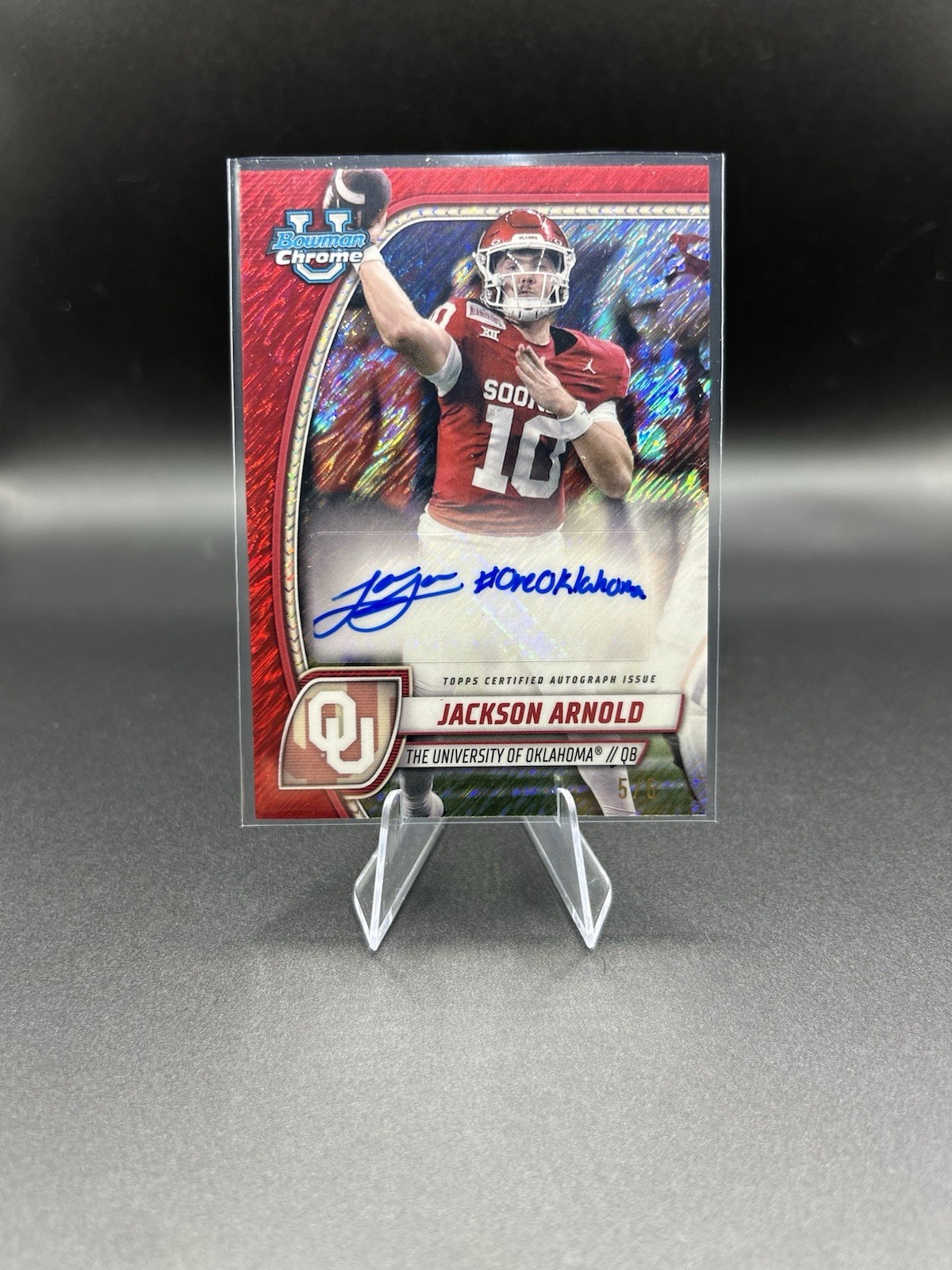2024 Bowman U Chrome Jackson Arnold RED SHIMMER Auto /5 INSCRIPTION