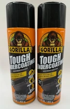2 Pack Gorilla Tough Undercoating Aerosol Black Spray Durable Protection, 16 oz