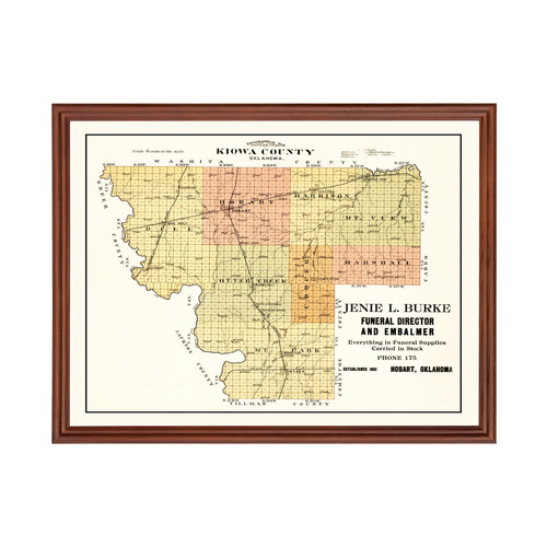 Alte Karte von Kiowa County, OK 1913 - Vintage Oklahoma Art - Bild 1 von 29