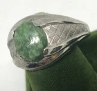 Vintage Sterling Silver & Jade Ring Size 10 Wt: 4.2g NOS NOI