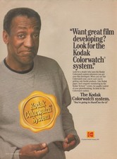 1987 Bill Cosby Kodak Vintage Print Ad Colorwatch System Camera Film Photo