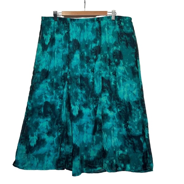 Millers Teal Green Midi Skirt Plus Size 20 Womens A-Line Flared Casual Preloved