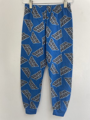 Primark Kids Boys Star Wars Print Fleece Elastic Waist Pull On PJ Pants Blue 7/8