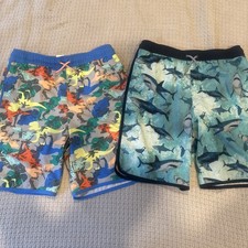 Wonder Nation swim Trunks Boys size XL 14-16 Dinosaurs And Sharks