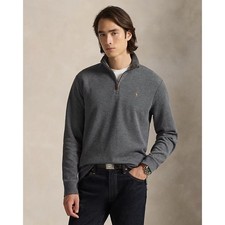 Polo Ralph Lauren Estate Rib Quarter Zip Pullover Dark Gray Men Size Large