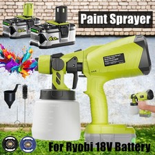 Cordless Paint Sprayer 1000ML Eletric Spray Gun Fence / Charger For RYOBI 18V