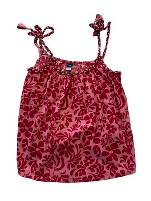 Old Navy Girls Cropped Tank Top Pink Floral Print String Tie Straps Size 14 XL
