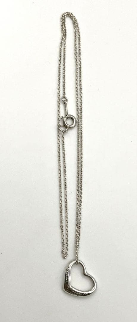 Tiffany & Co. Elsa Peretti Open Heart Pendant Necklace Silver 925