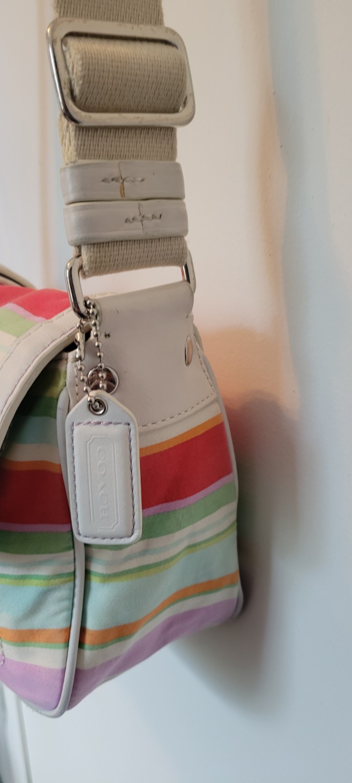 COACH Hampton Multicolor Striped Silver Tone Buck… - image 8
