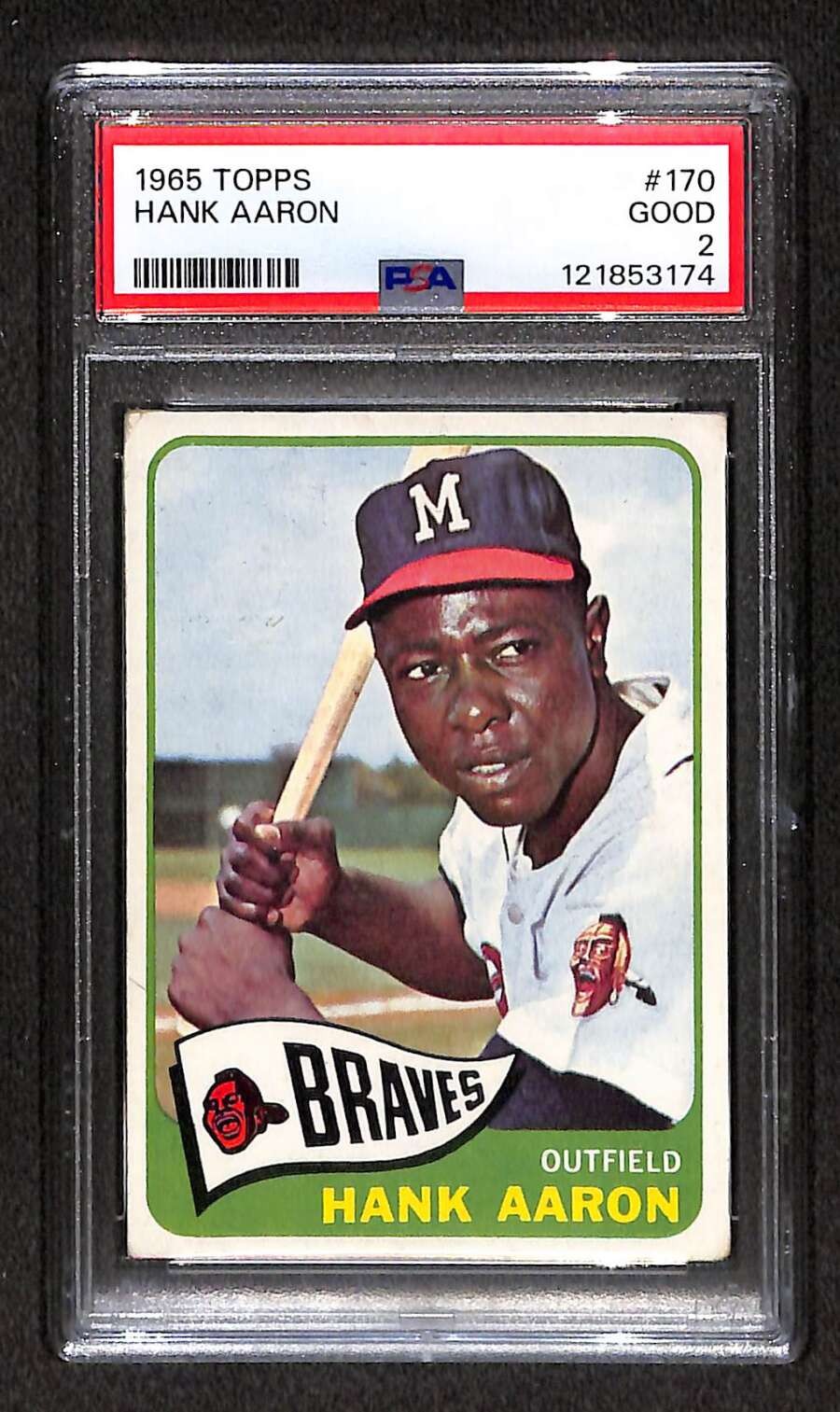 1965 Topps #170 Hank Aaron HOF  PSA 2 GOOD C105674