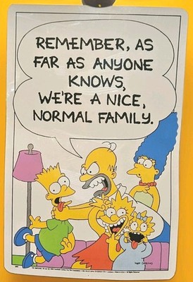 The Simpsons 1990 Plastic Poster Matt Groening Homer Marge Bart Lisa 17''x11'' Rea