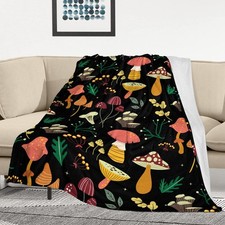 Mushroom Gifts for Women, Mushroom Throw Blanket Soft Cozy Fleece for Couch S...