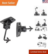 Adjustable Ceiling  Wall Mount Bracket for Satellite Speakers - Black Metal