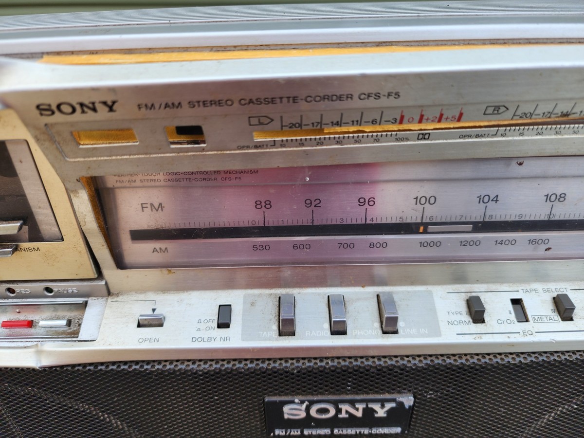 Sony CFS F5 AM/FM Stereo Cassette-Corder Boombox | eBay